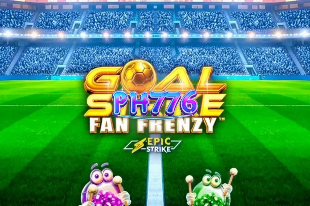 Makulay na interface ng Goal Strike Fan Frenzy slot na may temang football at stadium.